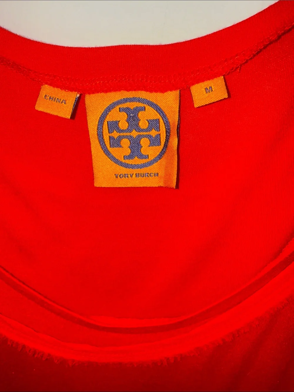 Tory Burch Red Sleeveless Scoop Neck Tank